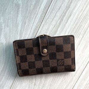 LV Damier Ebene Port Feuille Vienoise French Kisslock Wallet